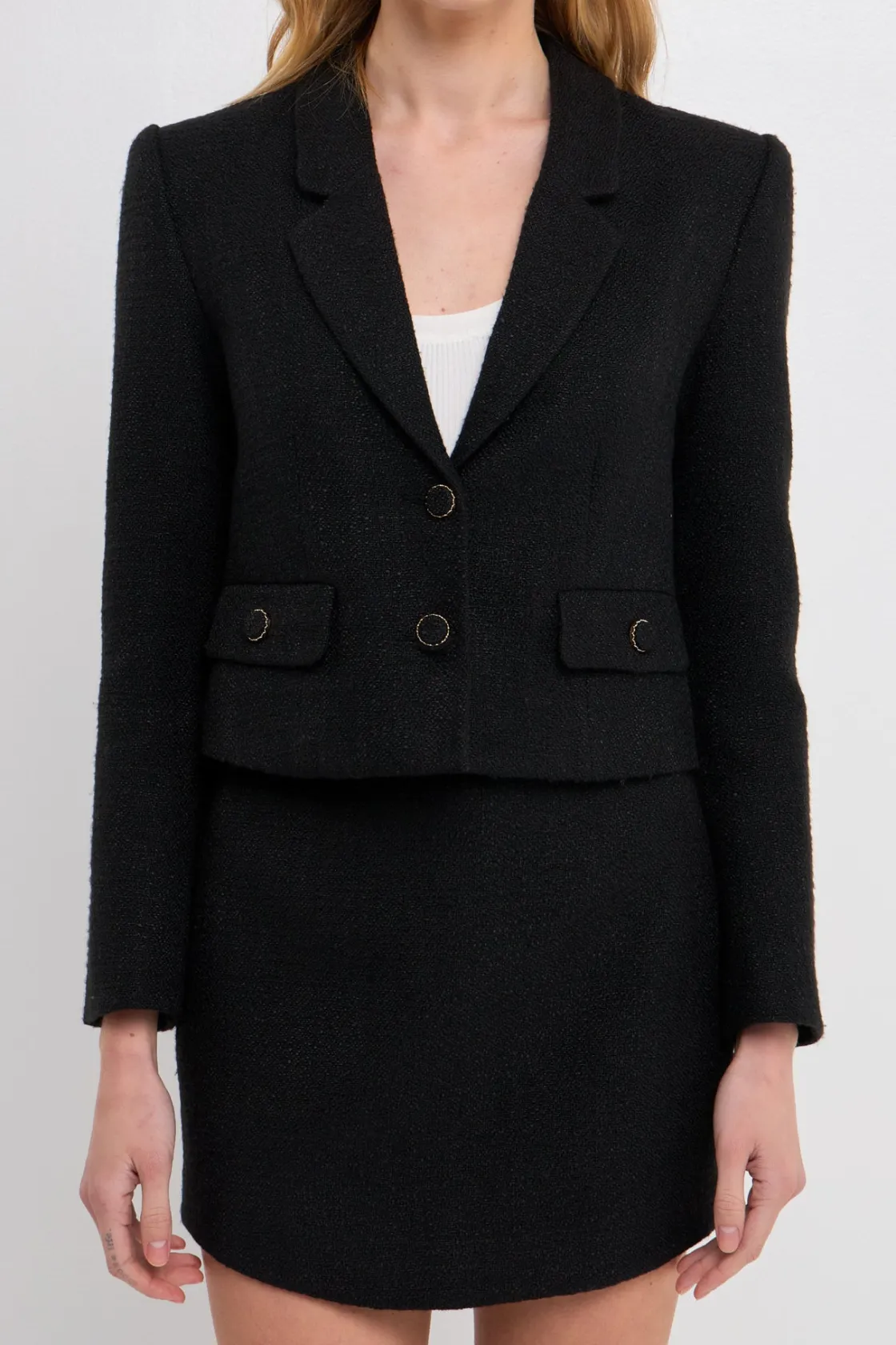 endless_rose__cropped_twe_0-1.webp ENDLESS ROSE Blazers*- Cropped Tweed Blazer