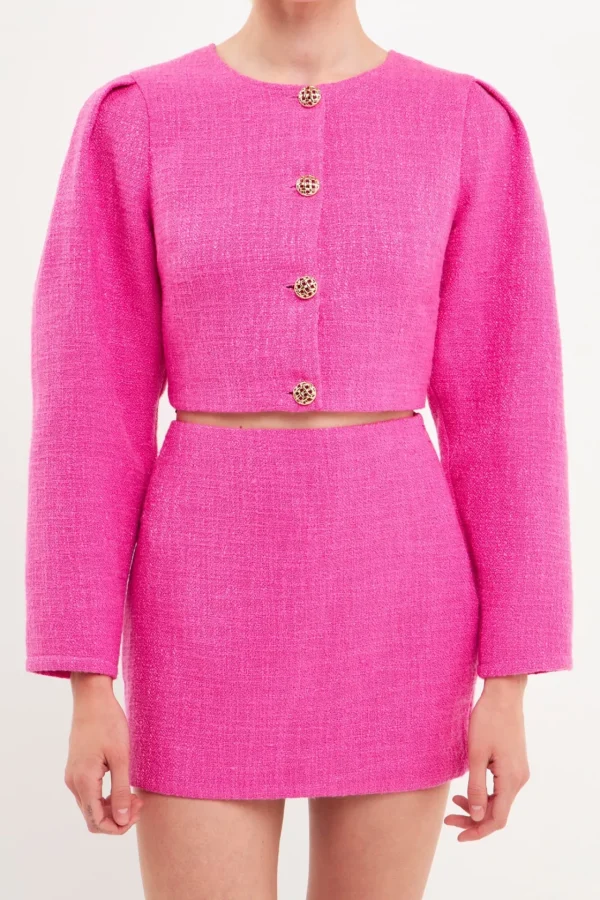 ENDLESS ROSE Jackets & Coats | Tops*- Cropped Tweed Jacket