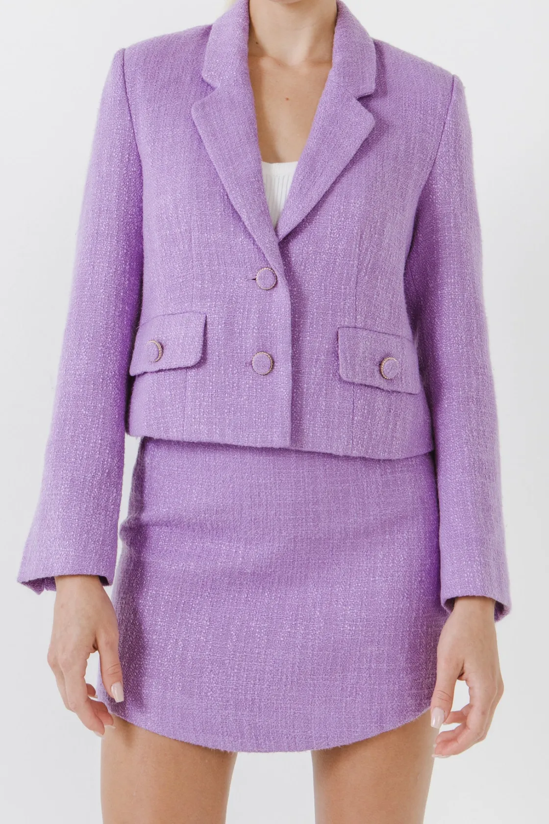 endless_rose__cropped_twe_10.webp ENDLESS ROSE Blazers*- Cropped Tweed Blazer