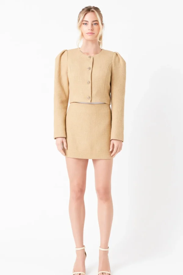 ENDLESS ROSE Jackets & Coats | Tops*- Cropped Tweed Jacket