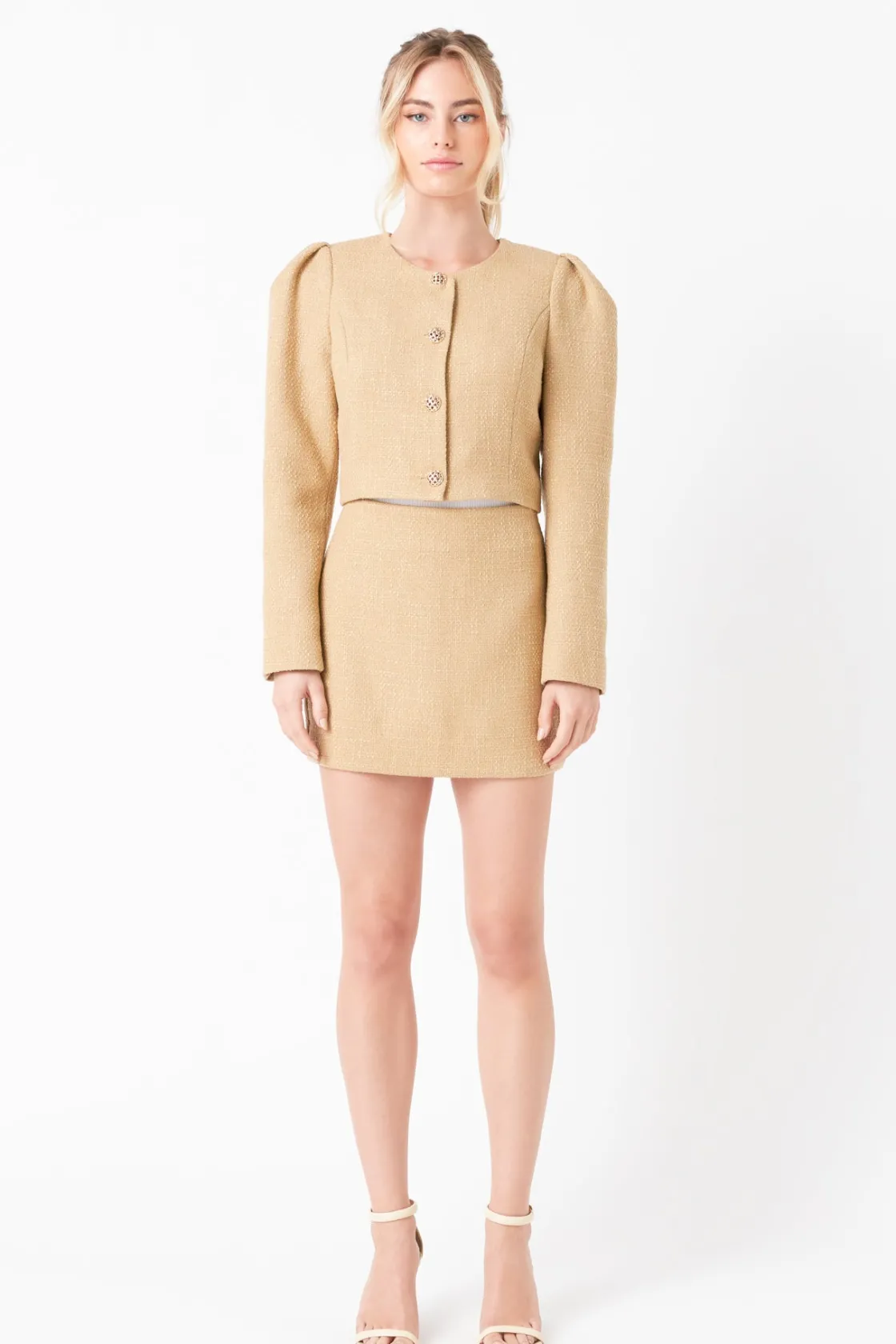 endless_rose__cropped_twe_12-1.webp ENDLESS ROSE Jackets & Coats | Tops*- Cropped Tweed Jacket