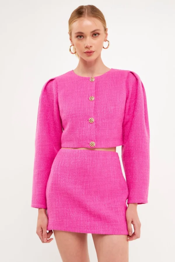 ENDLESS ROSE Jackets & Coats | Tops*- Cropped Tweed Jacket