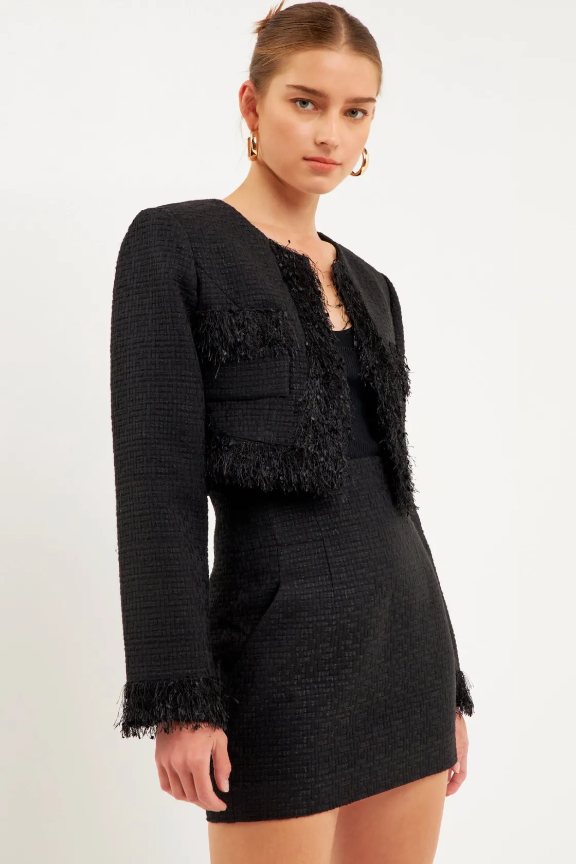 endless_rose__cropped_twe_3-3.webp ENDLESS ROSE Matching Sets | Jackets & Coats*- Cropped Tweed Jacket