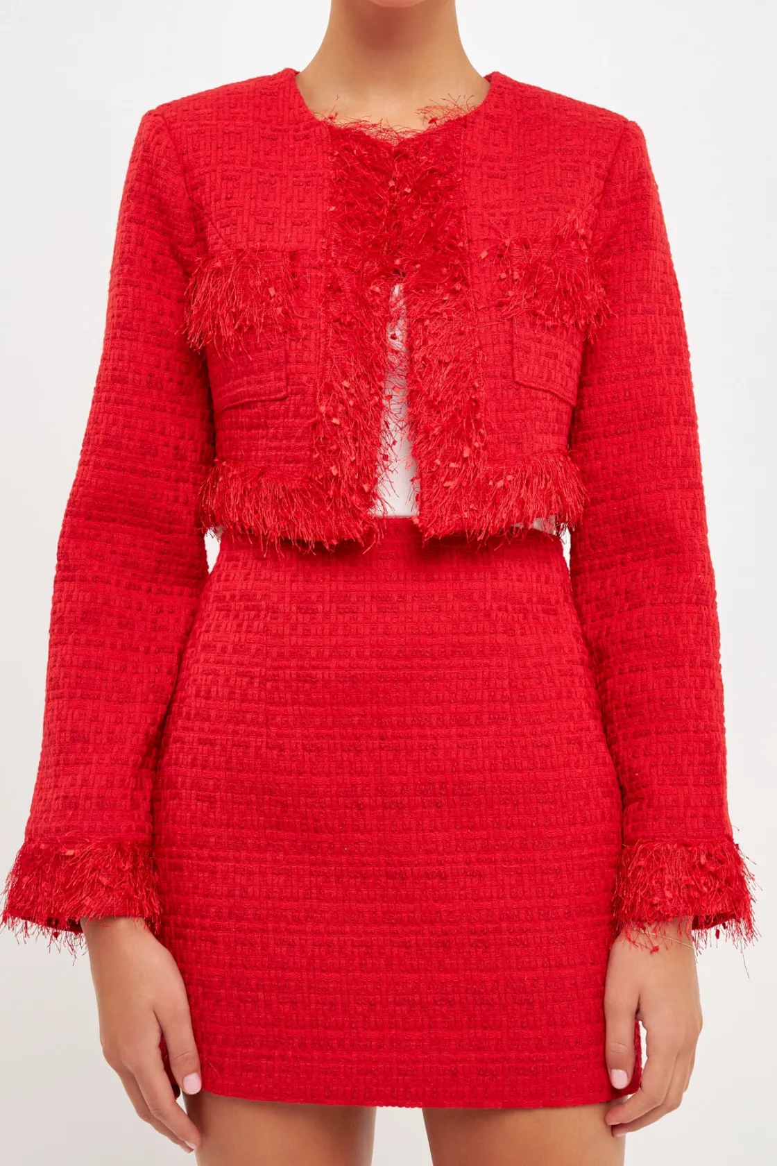 endless_rose__cropped_twe_5-2.webp ENDLESS ROSE Matching Sets | Jackets & Coats*- Cropped Tweed Jacket