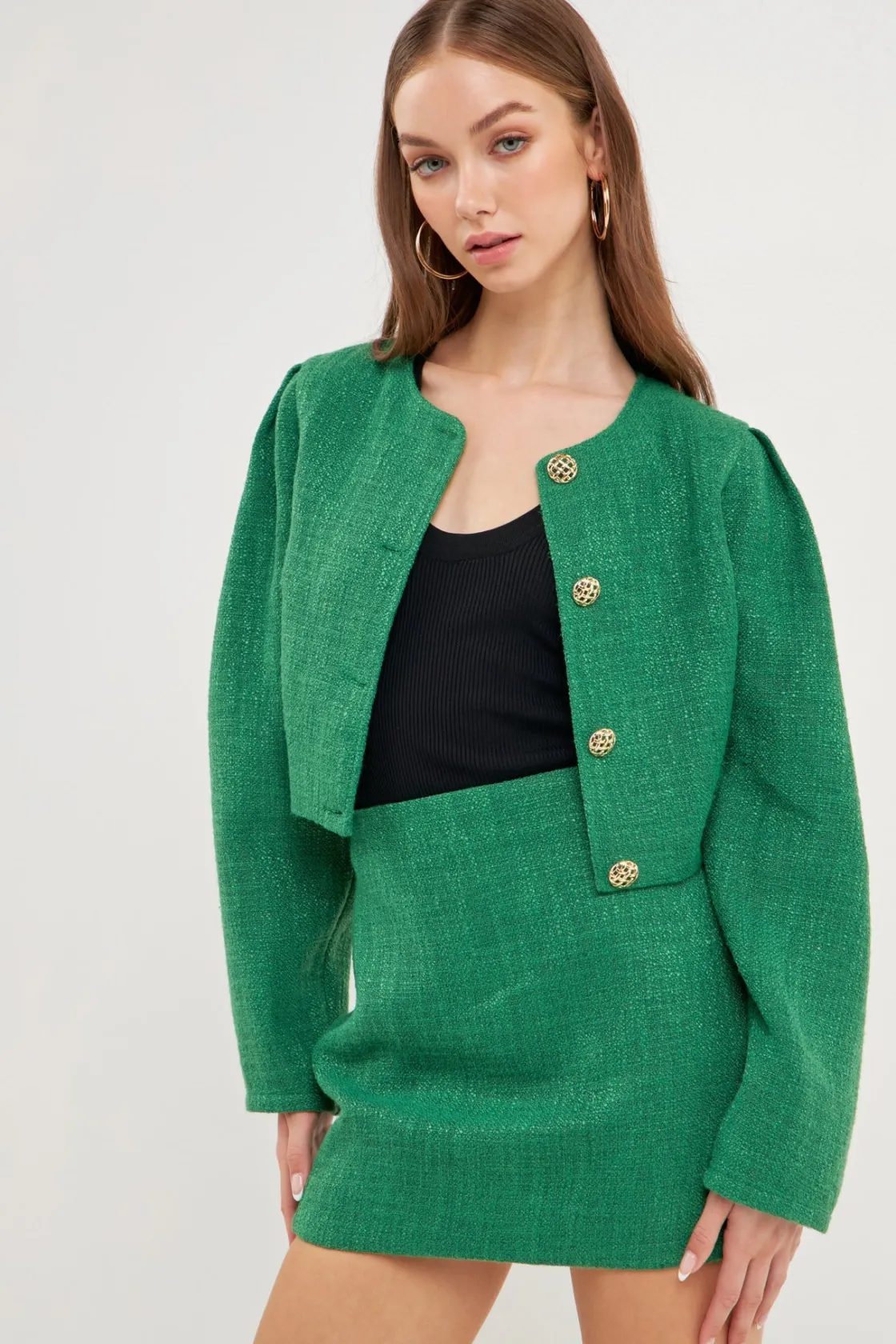 endless_rose__cropped_twe_8-1.webp ENDLESS ROSE Jackets & Coats | Tops*- Cropped Tweed Jacket