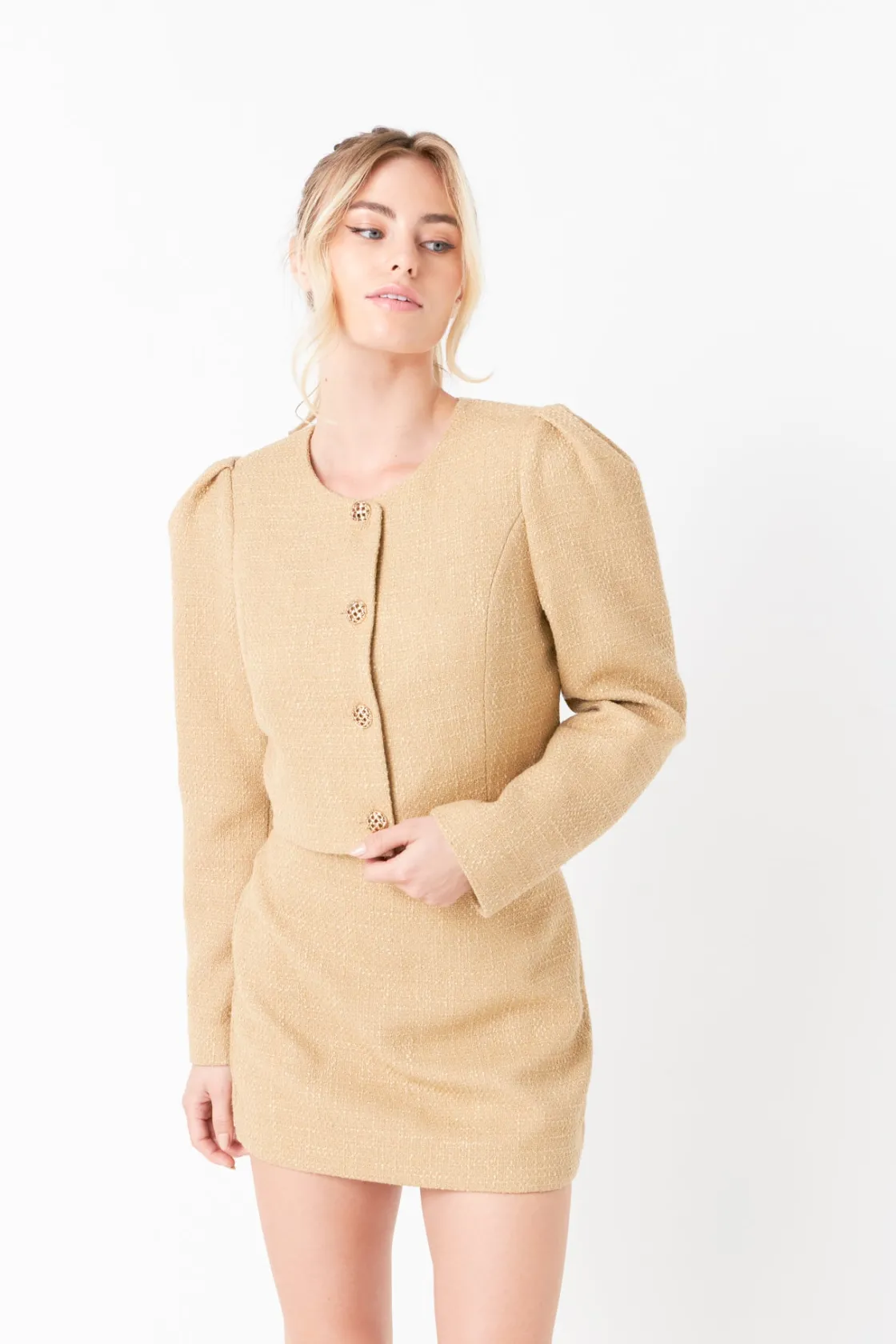 endless_rose__cropped_twe_9-1.webp ENDLESS ROSE Jackets & Coats | Tops*- Cropped Tweed Jacket