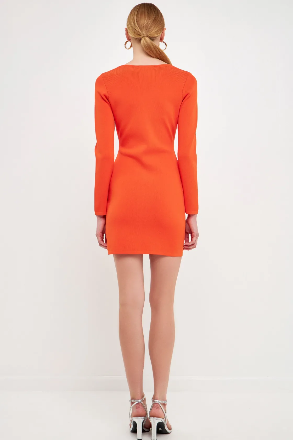 endless_rose__cut_out_det_2.webp ENDLESS ROSE Bodycon Dresses | Sweaters & Knits*- Cut Out Detailed Bodycon Knit Dress ORANGE