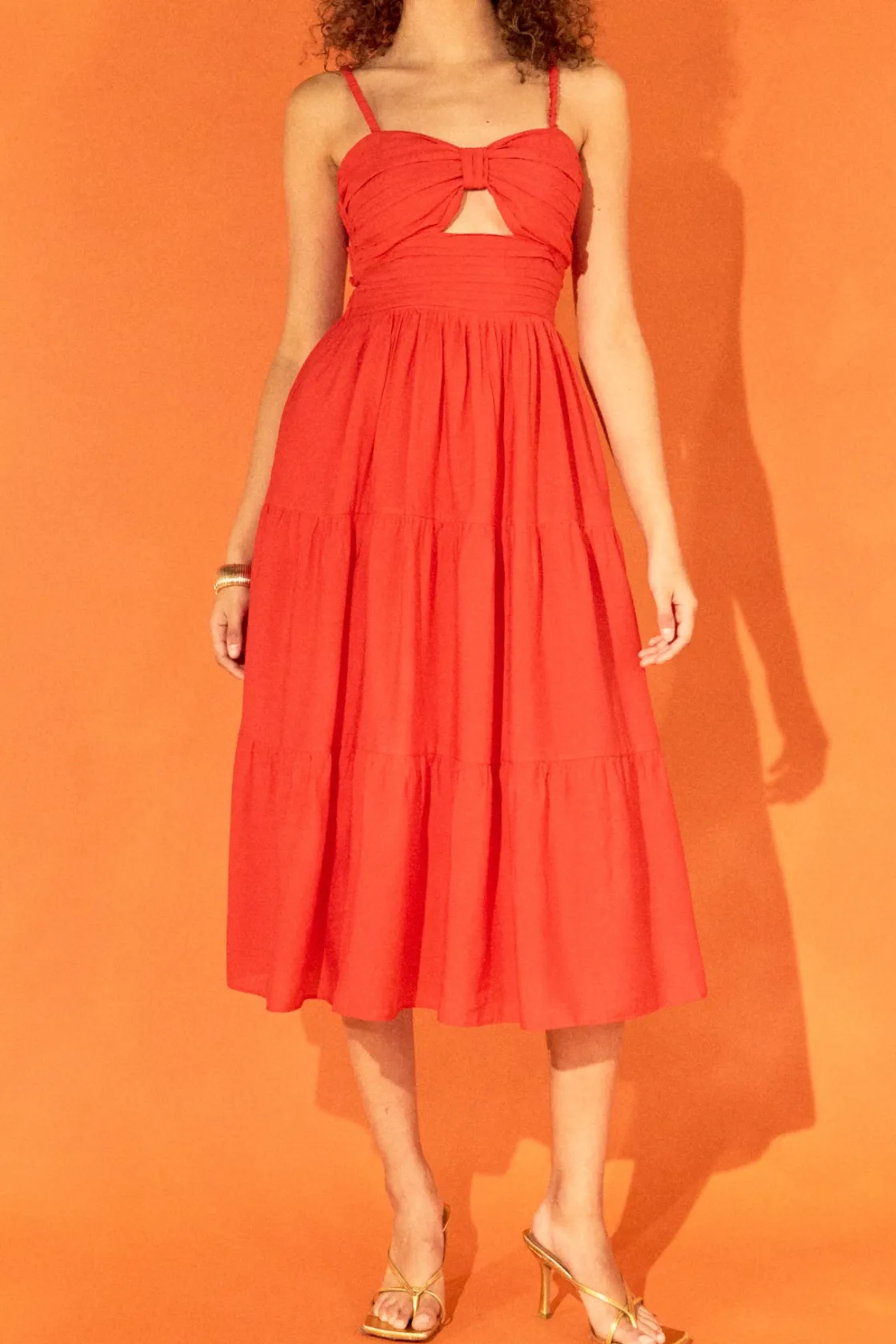 endless_rose__cut_out_ela_0.webp ENDLESS ROSE Tops*- Cut out Elastic Strap with Midi Dress RED