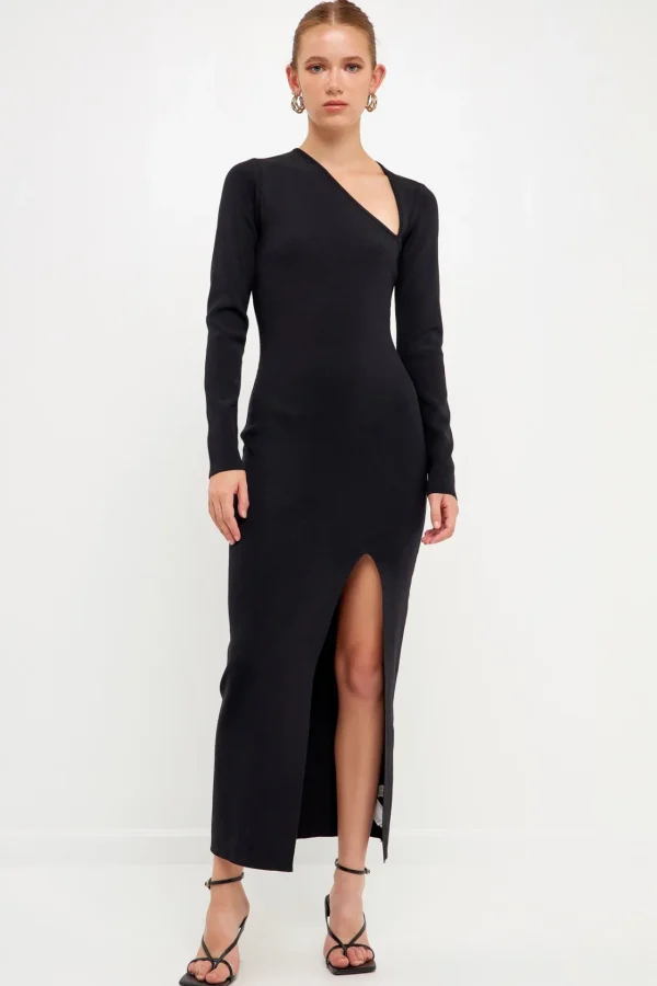 ENDLESS ROSE Bodycon Dresses | Sweaters & Knits*- Cut Out Long Sleeve Maxi Dress