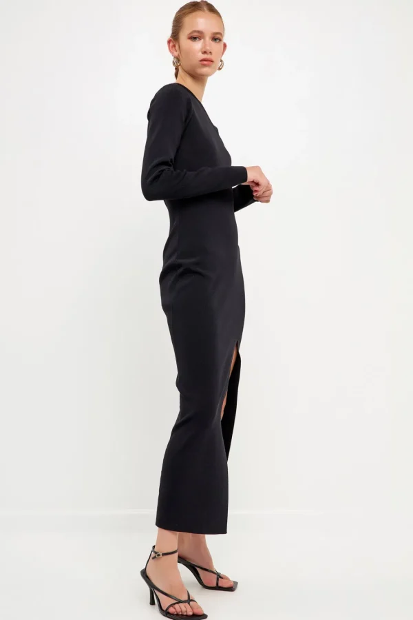 ENDLESS ROSE Bodycon Dresses | Sweaters & Knits*- Cut Out Long Sleeve Maxi Dress