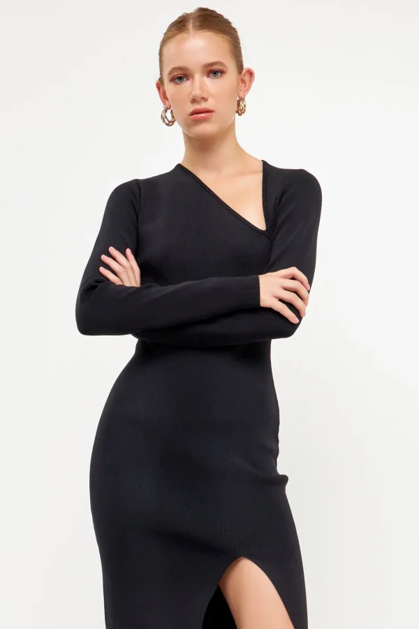 ENDLESS ROSE Bodycon Dresses | Sweaters & Knits*- Cut Out Long Sleeve Maxi Dress