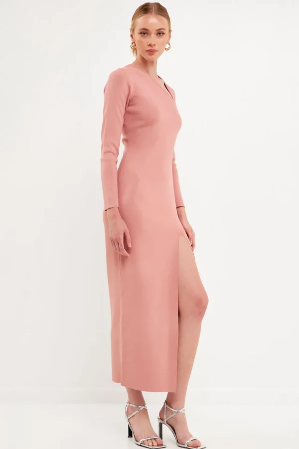 ENDLESS ROSE Bodycon Dresses | Sweaters & Knits*- Cut Out Long Sleeve Maxi Dress