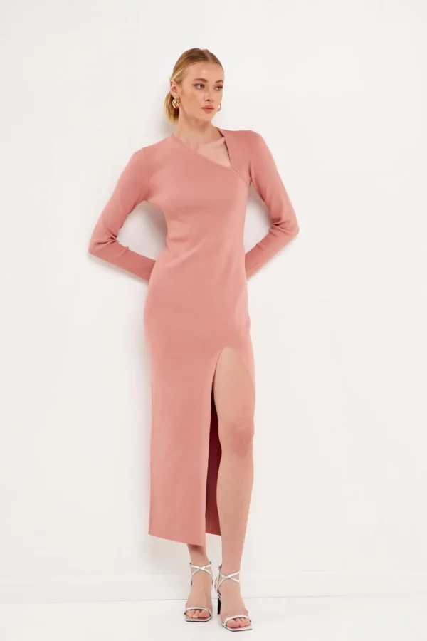 ENDLESS ROSE Bodycon Dresses | Sweaters & Knits*- Cut Out Long Sleeve Maxi Dress
