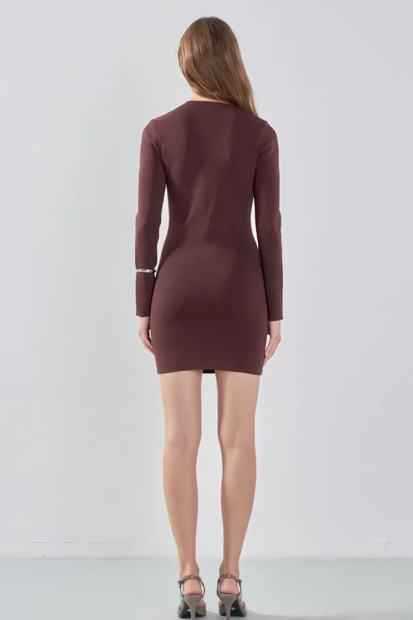 ENDLESS ROSE White Dresses | Bodycon Dresses*- Cut out Long Sleeve Mini Dress