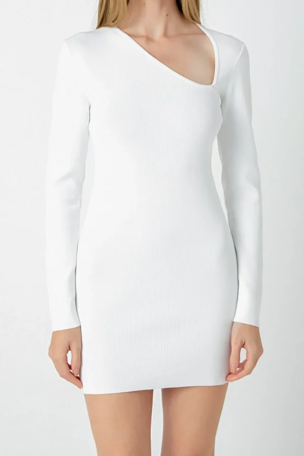 ENDLESS ROSE White Dresses | Bodycon Dresses*- Cut out Long Sleeve Mini Dress