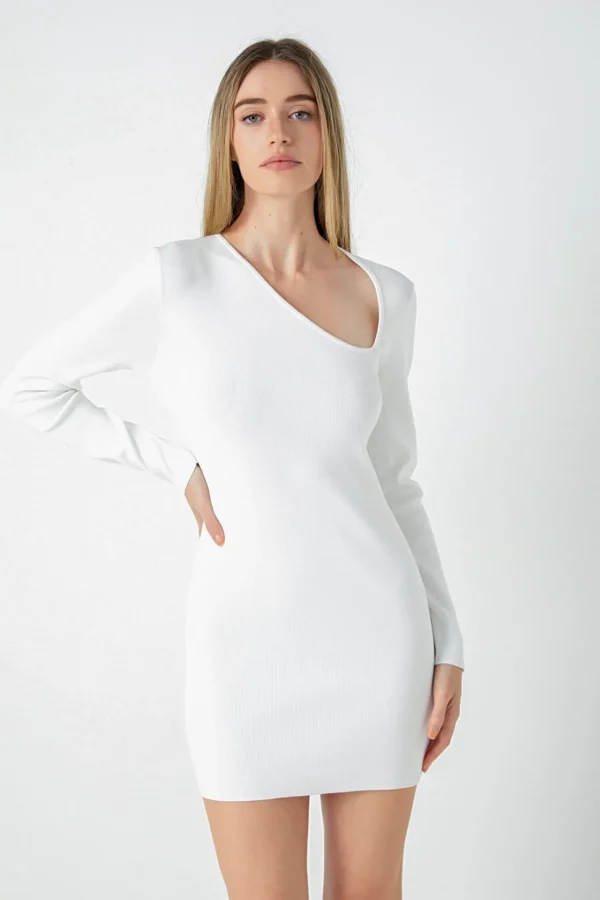 ENDLESS ROSE White Dresses | Bodycon Dresses*- Cut out Long Sleeve Mini Dress