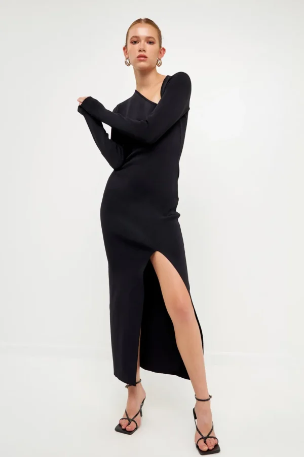 ENDLESS ROSE Bodycon Dresses | Sweaters & Knits*- Cut Out Long Sleeve Maxi Dress