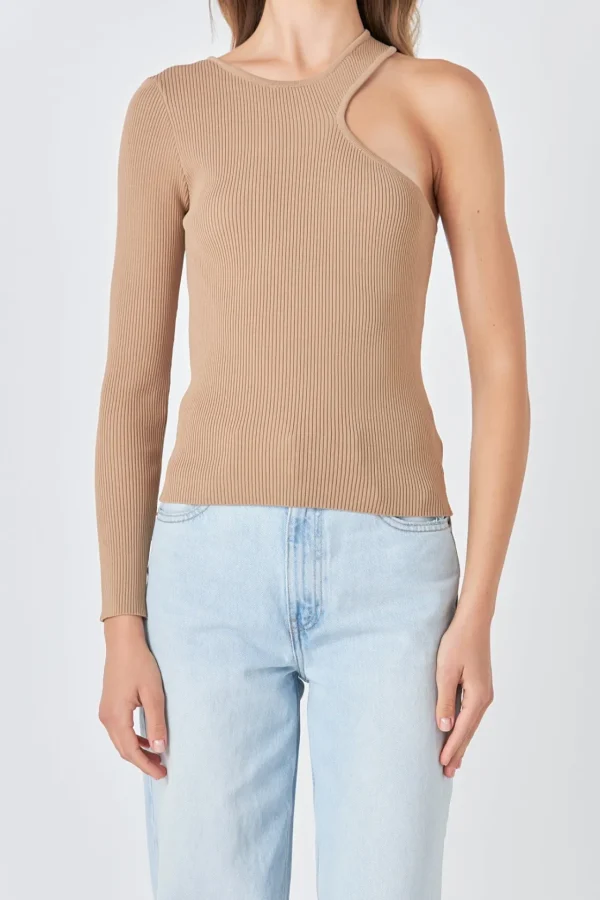 ENDLESS ROSE Sweaters & Knits | Tops*- Cut Out One Shoulder Knit Top