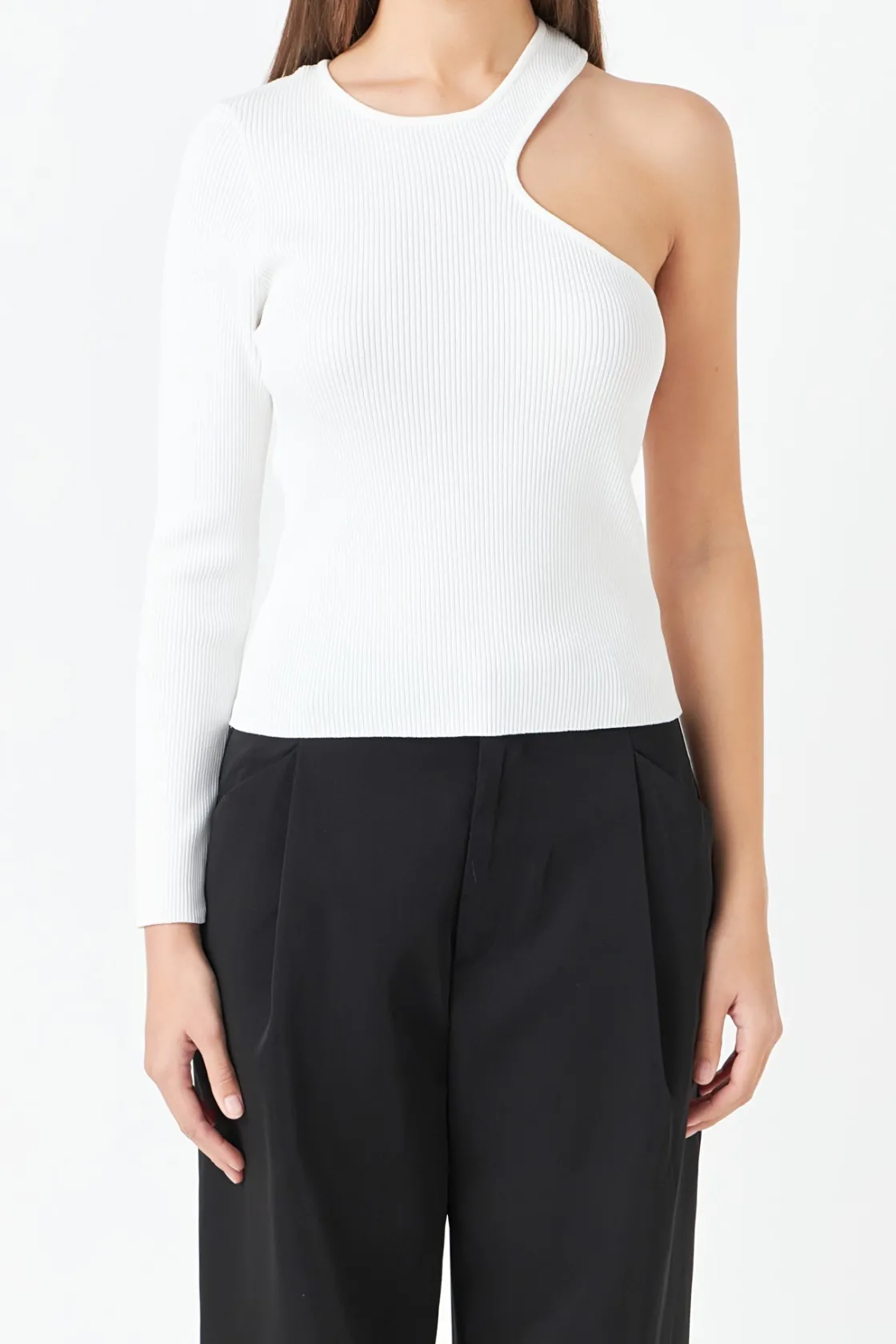 endless_rose__cut_out_one_5.webp ENDLESS ROSE Sweaters & Knits | Tops*- Cut Out One Shoulder Knit Top