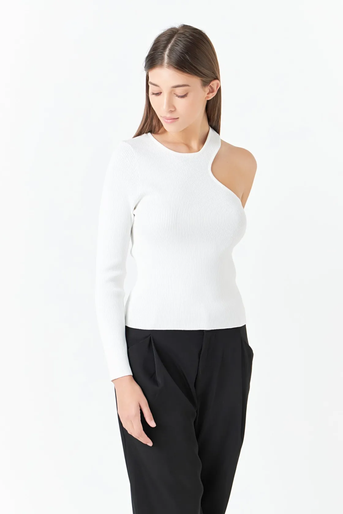 endless_rose__cut_out_one_8.webp ENDLESS ROSE Sweaters & Knits | Tops*- Cut Out One Shoulder Knit Top