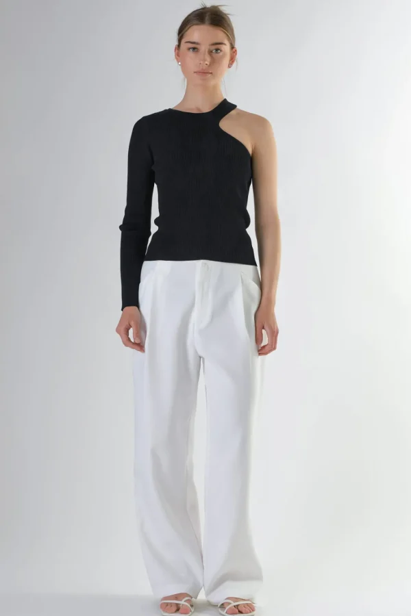 ENDLESS ROSE Sweaters & Knits | Tops*- Cut Out One Shoulder Knit Top