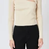 ENDLESS ROSE Tops*- Cut Out Sweater Top with Round Neckline