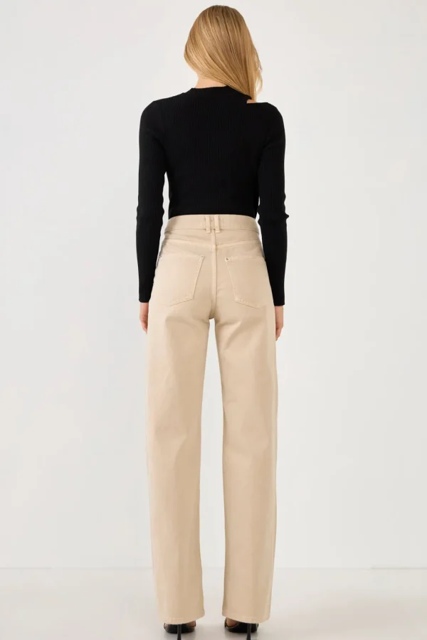 ENDLESS ROSE Tops*- Cut Out Sweater Top with Round Neckline