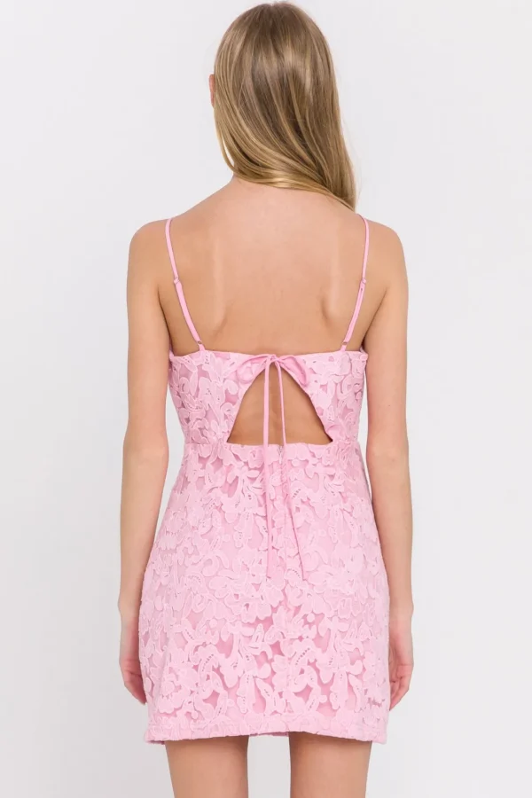 ENDLESS ROSE Tops*- Cut-Out Back Mini Dress PINK
