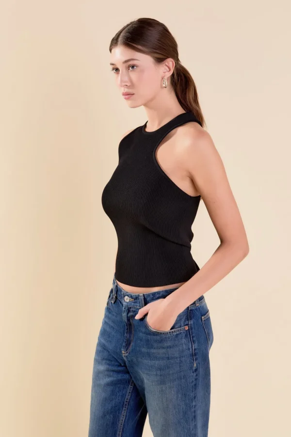 ENDLESS ROSE Tops*- Cutout Knit Top