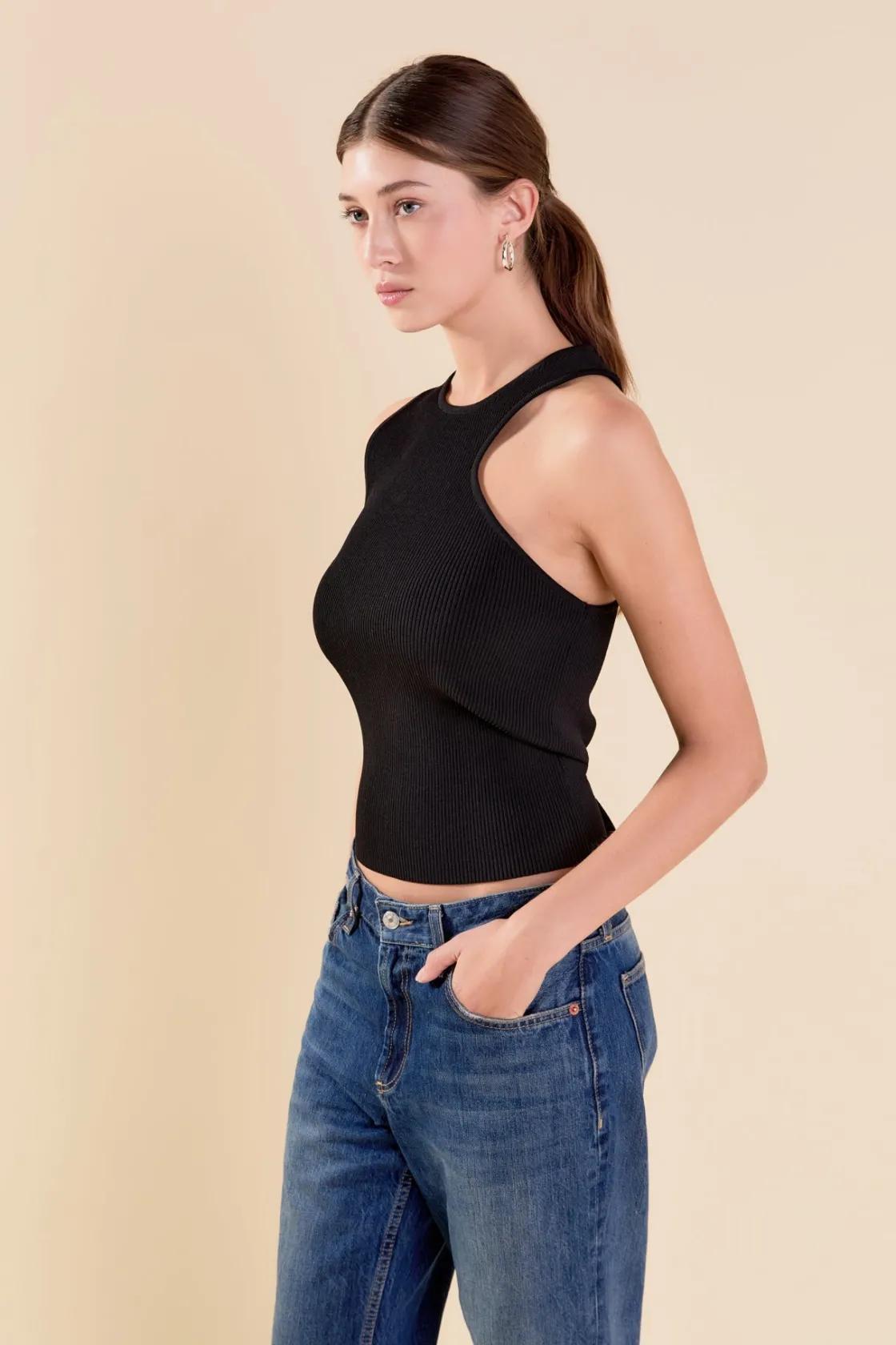 endless_rose__cutout_knit_3.webp ENDLESS ROSE Tops*- Cutout Knit Top