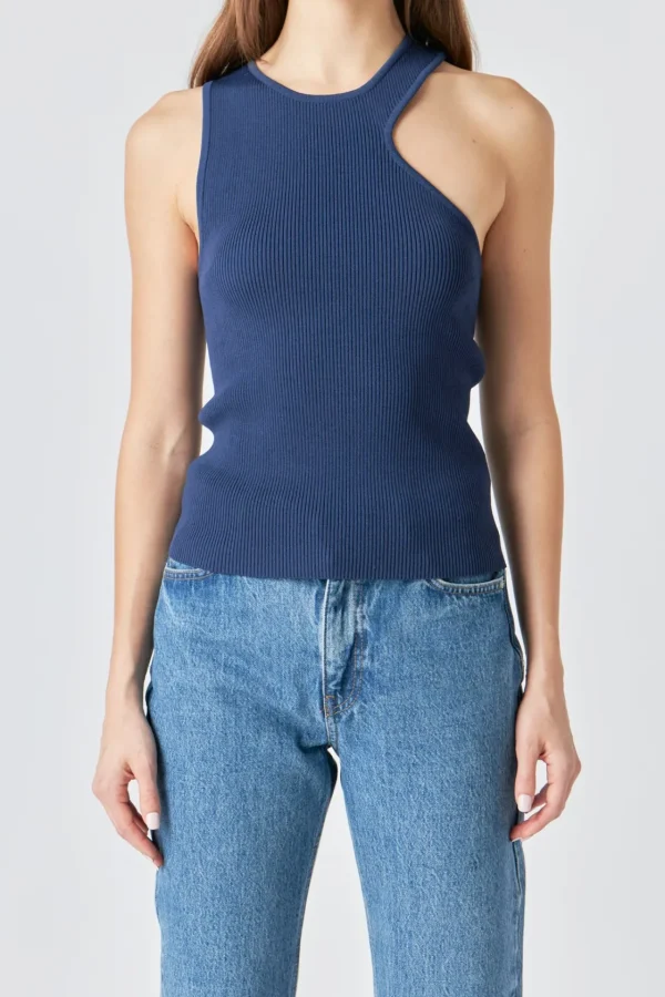 ENDLESS ROSE Tops*- Cutout Knit Top