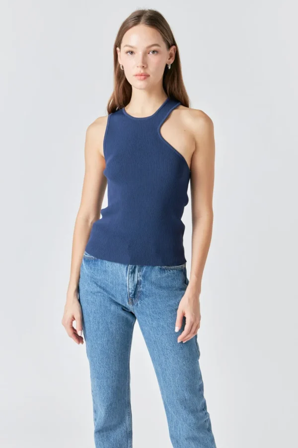 ENDLESS ROSE Tops*- Cutout Knit Top