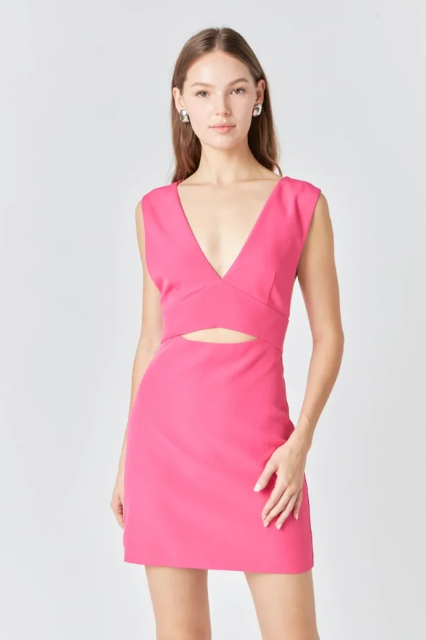 ENDLESS ROSE Tops*- Cutout Mini Dress