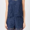 ENDLESS ROSE Matching Sets | Tops*- Deco Lace Sleeveless Top NAVY
