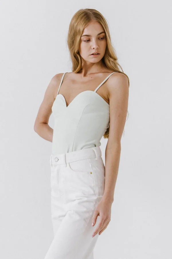 ENDLESS ROSE Tops*- Deep V-Neck Bodysuit