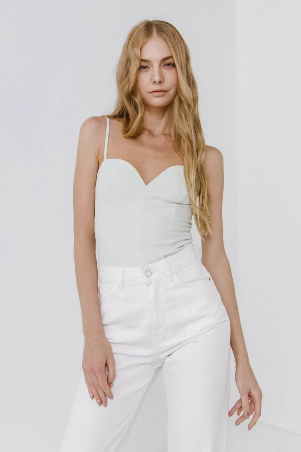 ENDLESS ROSE Tops*- Deep V-Neck Bodysuit