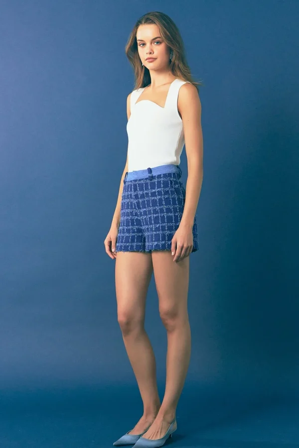 ENDLESS ROSE Denim | Matching Sets*- Tweed Shorts DENIM