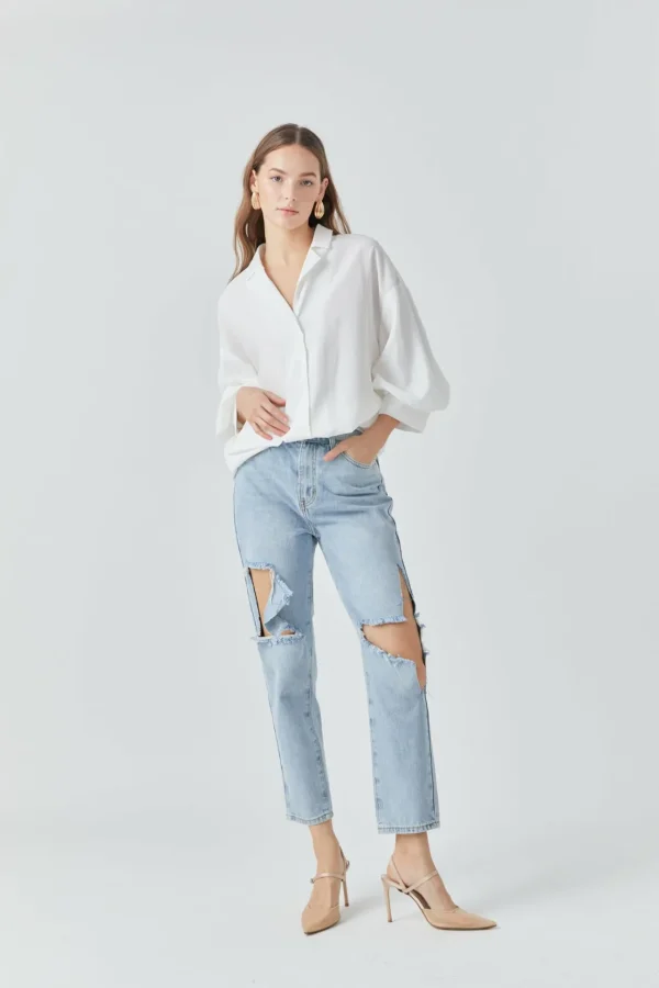 ENDLESS ROSE Denim | Pants*- Destroyed High Waisted Skinny Jeans DENIM