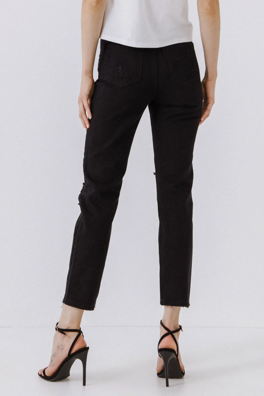 endless_rose__destroyed_j_1.webp ENDLESS ROSE Denim | Tops*- Destroyed Jeans BLACK