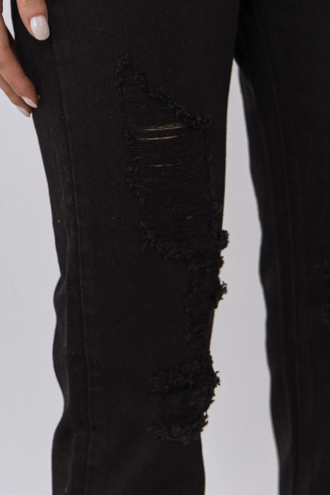 endless_rose__destroyed_j_2.webp ENDLESS ROSE Denim | Tops*- Destroyed Jeans BLACK