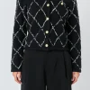 ENDLESS ROSE Sweaters & Knits | Tops*- Diamond Pattern Knit Long Sleeves Cardigan BLACK