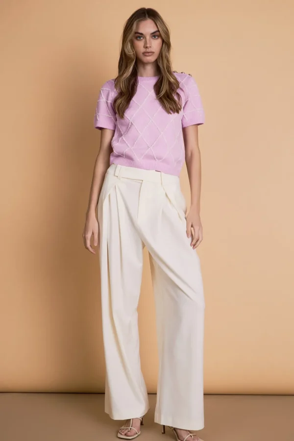 ENDLESS ROSE Sweaters & Knits | Tops*- Diamond Pattern Knit Top