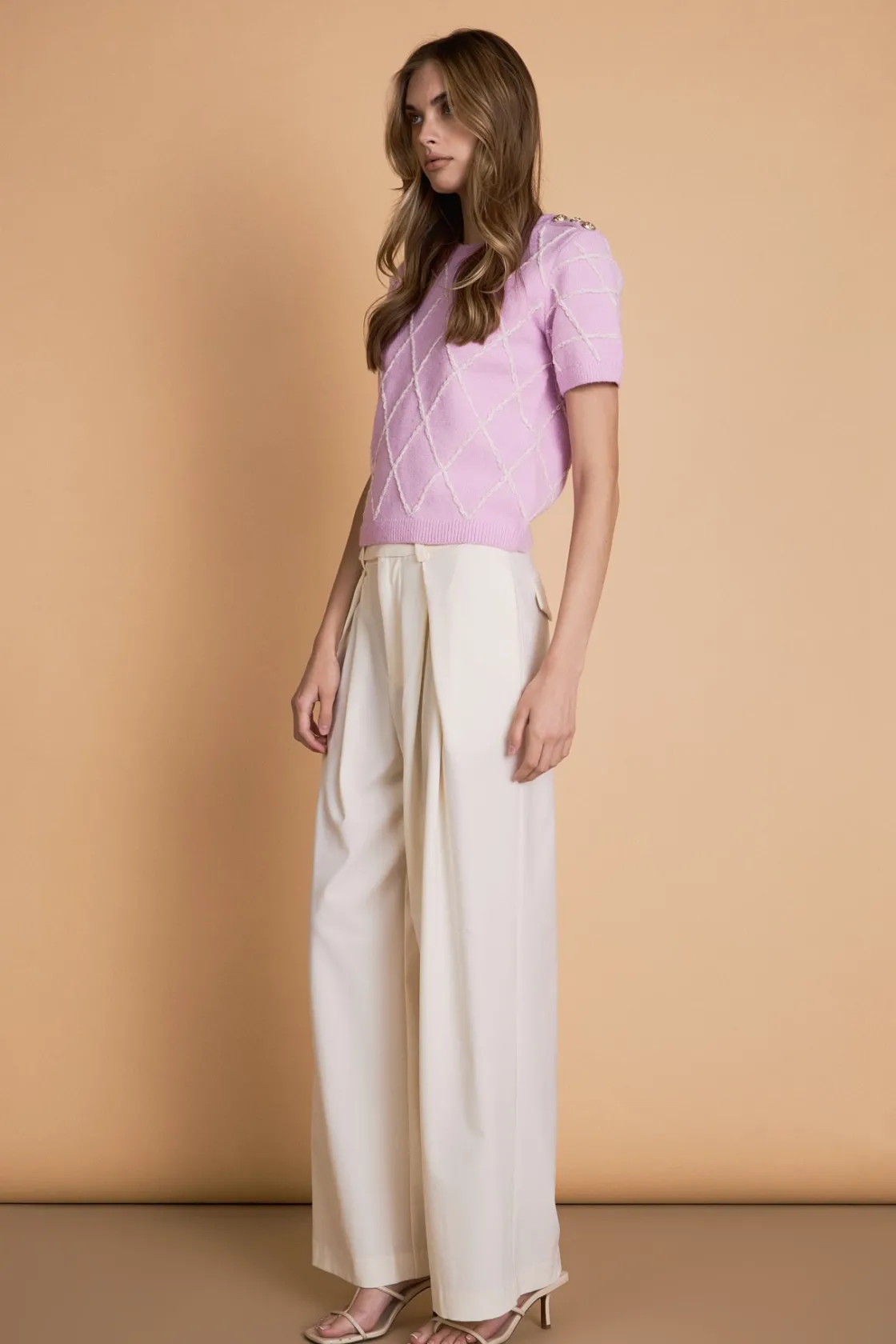 endless_rose__diamond_pat_2-1.webp ENDLESS ROSE Sweaters & Knits | Tops*- Diamond Pattern Knit Top