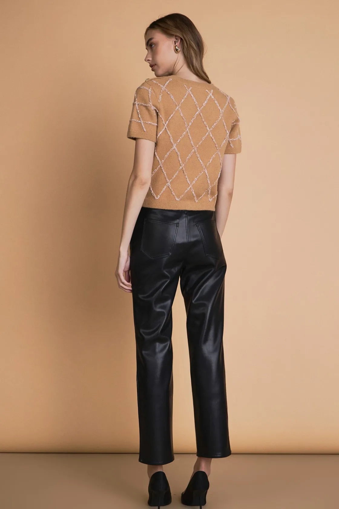 endless_rose__diamond_pat_7.webp ENDLESS ROSE Sweaters & Knits | Tops*- Diamond Pattern Knit Top