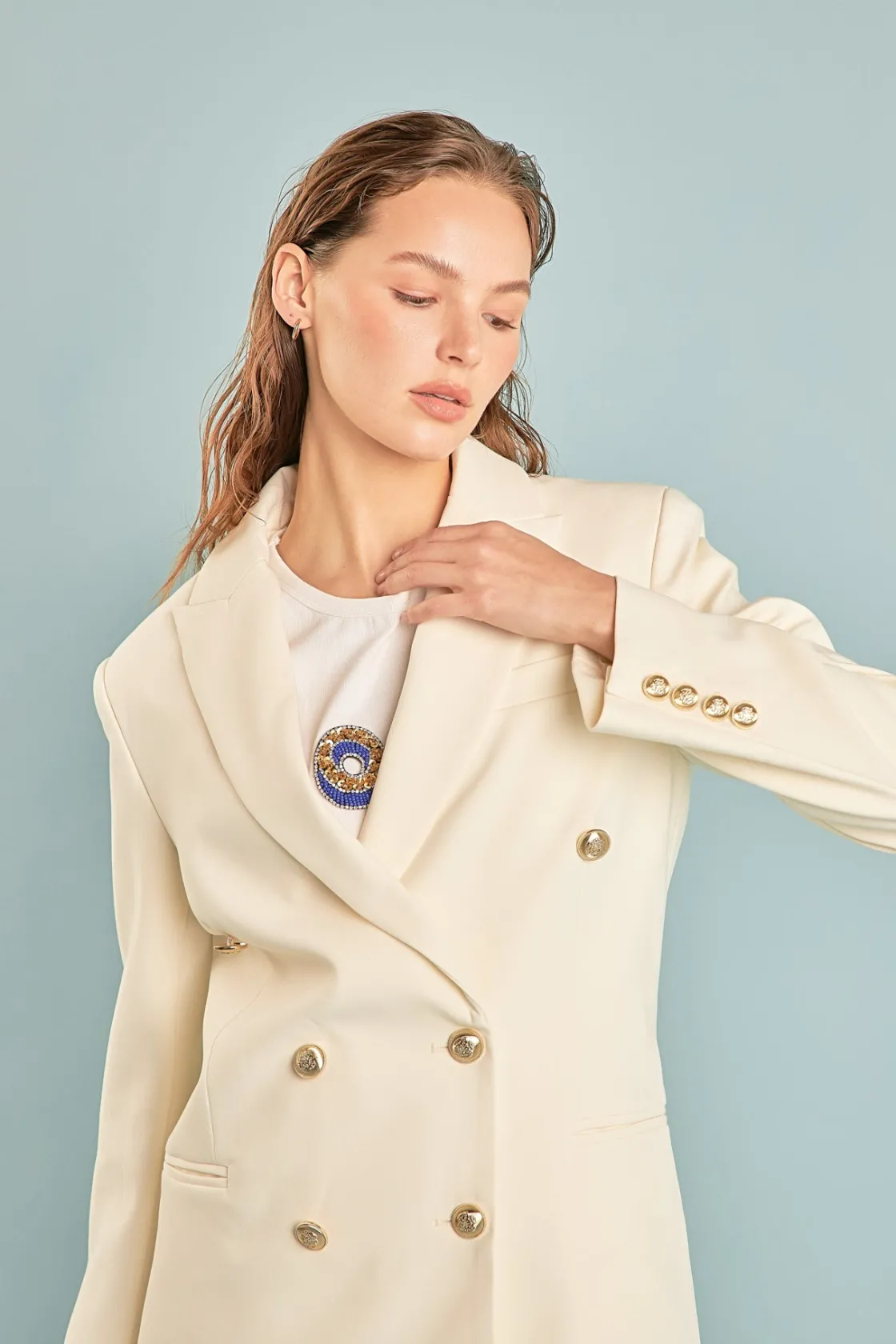 endless_rose__double_brea_8.webp ENDLESS ROSE Blazers | Tops*- Double Breasted Suit Blazer