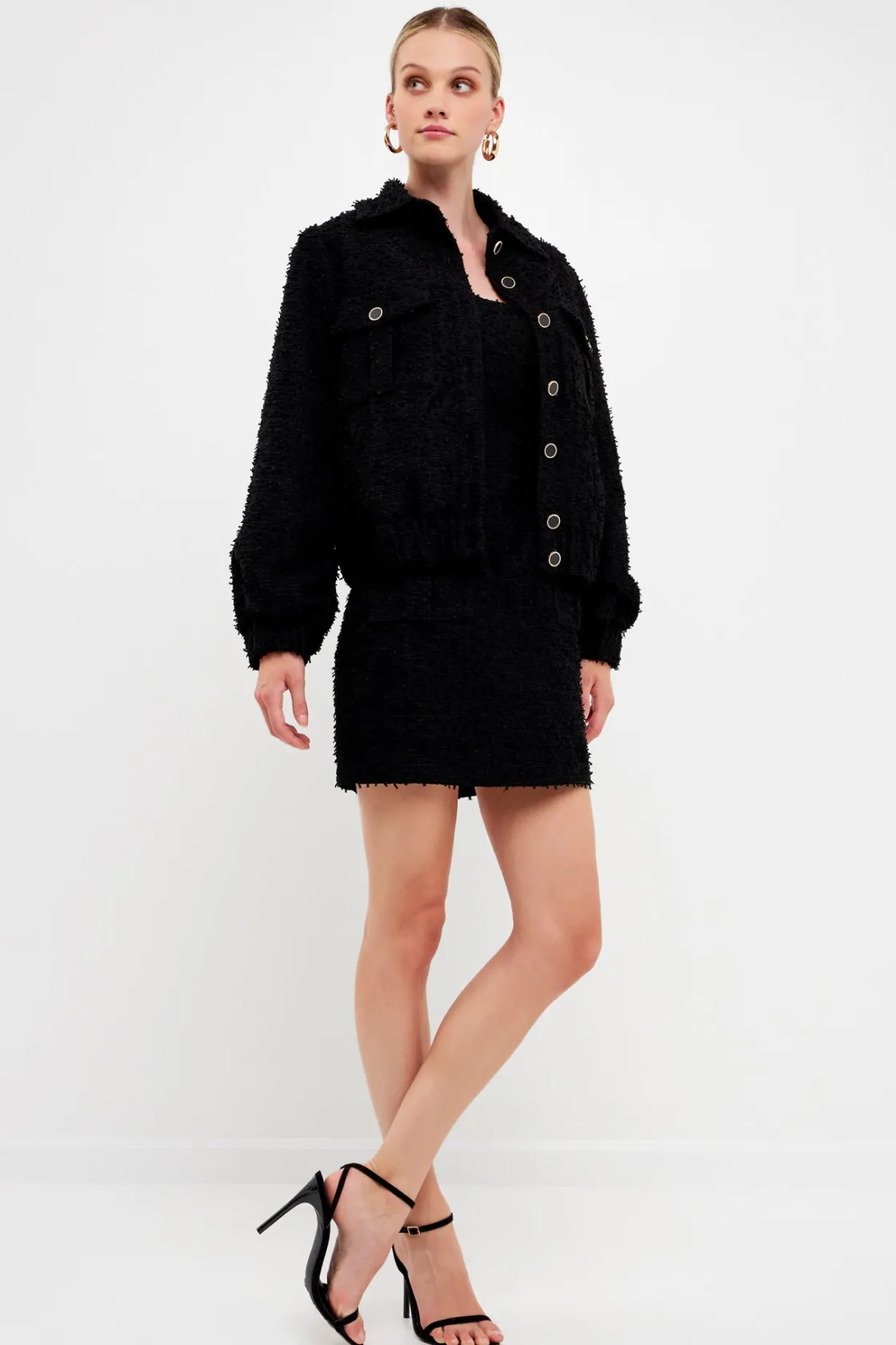 endless_rose__double_pock_1.webp ENDLESS ROSE Jackets & Coats | Tops*- Double Pocket Tweed Jacket