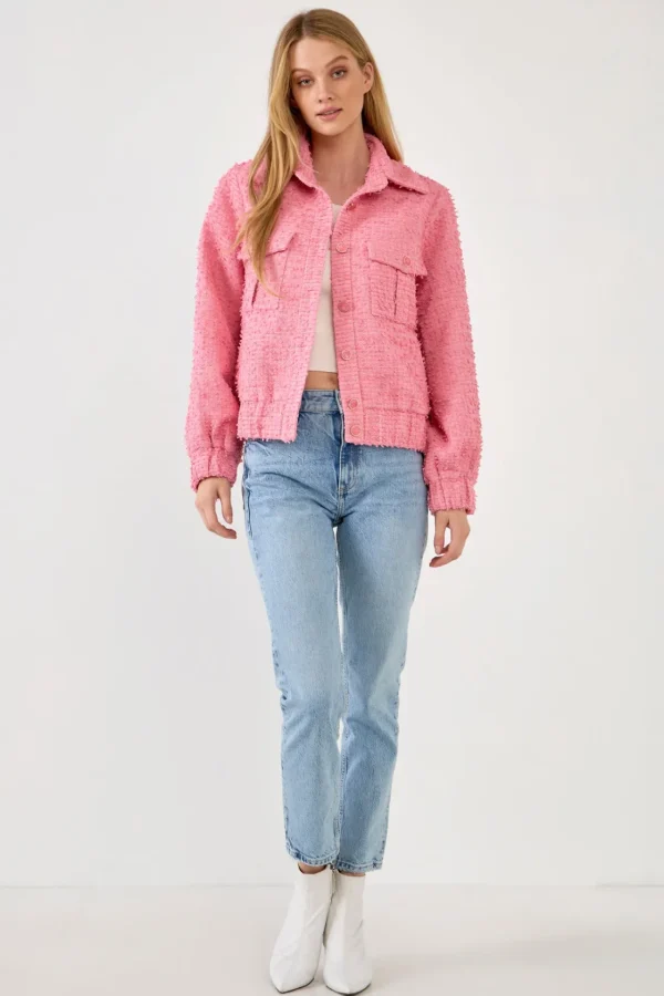ENDLESS ROSE Jackets & Coats | Tops*- Double Pocket Tweed Jacket