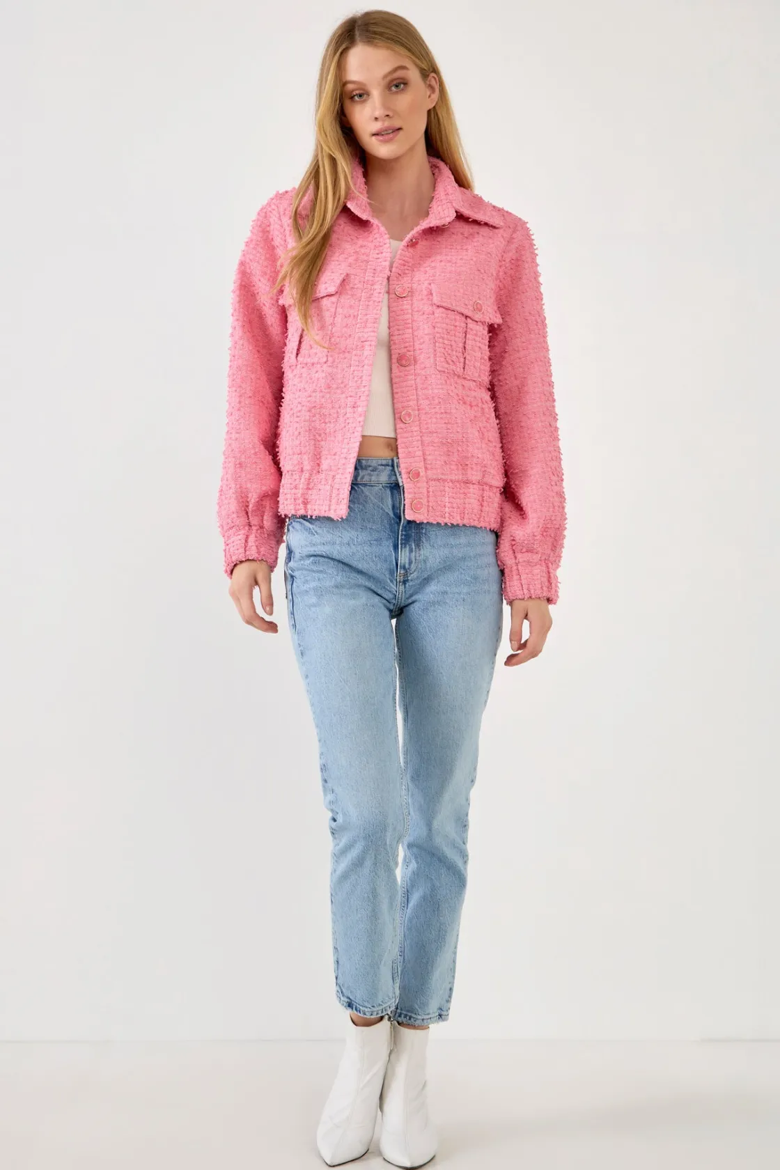 endless_rose__double_pock_4.webp ENDLESS ROSE Jackets & Coats | Tops*- Double Pocket Tweed Jacket