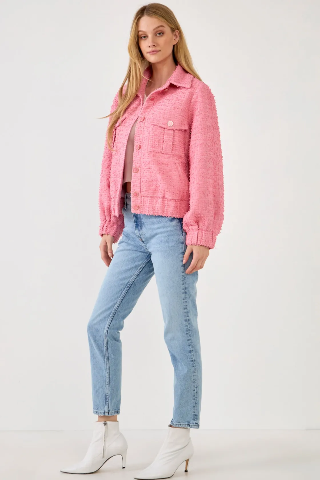 endless_rose__double_pock_6.webp ENDLESS ROSE Jackets & Coats | Tops*- Double Pocket Tweed Jacket