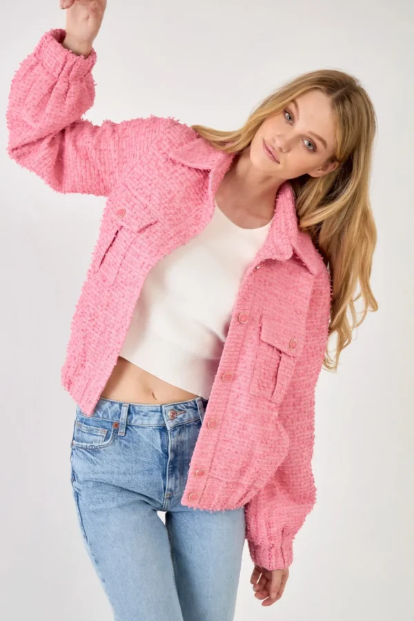 ENDLESS ROSE Jackets & Coats | Tops*- Double Pocket Tweed Jacket